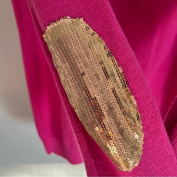 Banana Republic Cotton Angora Blend Crew Neck Sweater Sz S Pink Barbie Sequins - Picture 7 of 9